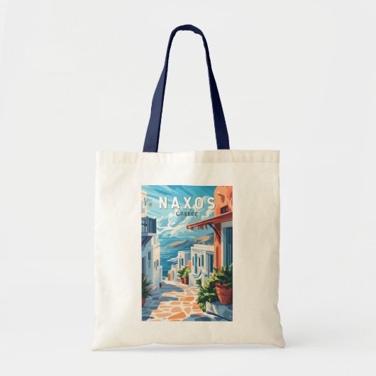 Naxos Griekenland Travel Art Vintage Tote Bag (Voorkant)