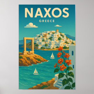 Naxos Griekenland Vibrant Poster