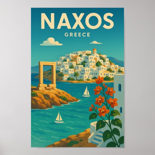 Naxos Griekenland Vibrant Poster (Voorkant)