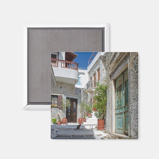 Naxos Village Cat Magnet (Voorkant / Achterkant)