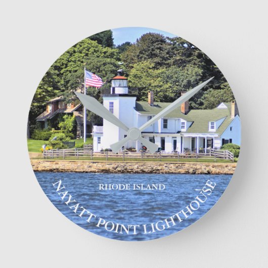 Nayatt Point Lighthouse, Rhode Island Clock Ronde Klok (Voorkant)