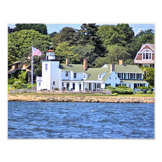 Nayatt Point Lighthouse, Rhode Island Photo Print Foto Afdruk (Voorkant)