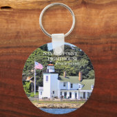 Nayatt Point Lighthouse, Rhode Island Sleutelhange Sleutelhanger (Voorkant)