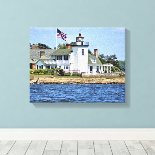Nayatt Point Lighthouse, RI Wrapped Canvas (Insitu (Houten vloer))