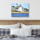 Nayatt Point Lighthouse, RI Wrapped Canvas Afdruk (Insitu (Slaapkamer))