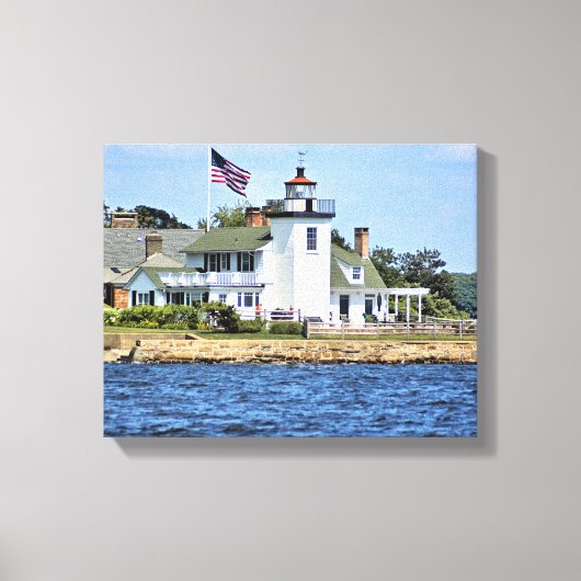 Nayatt Point Lighthouse, RI Wrapped Canvas Afdruk (Voorkant)