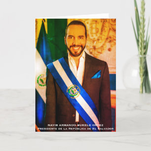 Nayib Bukele, President van El Salvador Bedankkaart