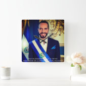 Nayib Bukele, President van El Salvador Vierkante Klok (Huis)