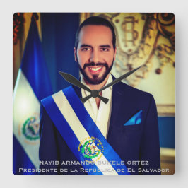 Nayib Bukele, President van El Salvador Vierkante Klok