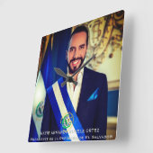 Nayib Bukele, President van El Salvador Vierkante Klok (Hoek)