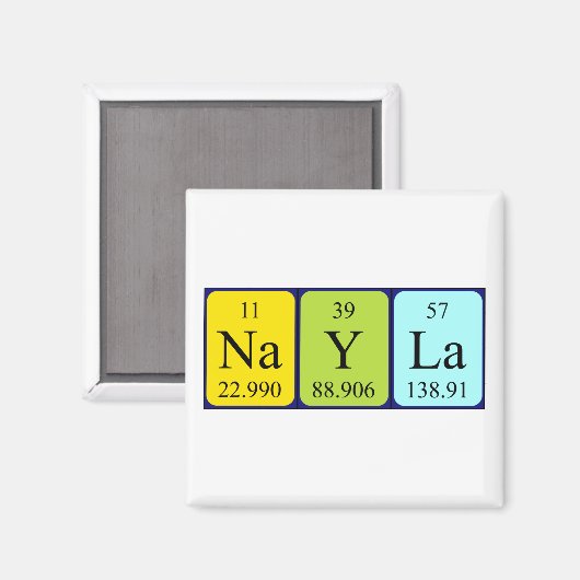 Nayla periodiek table name magnet (Voorkant / Achterkant)