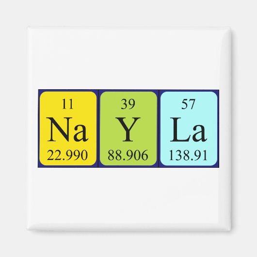 Nayla periodiek table name magnet (Voorkant)
