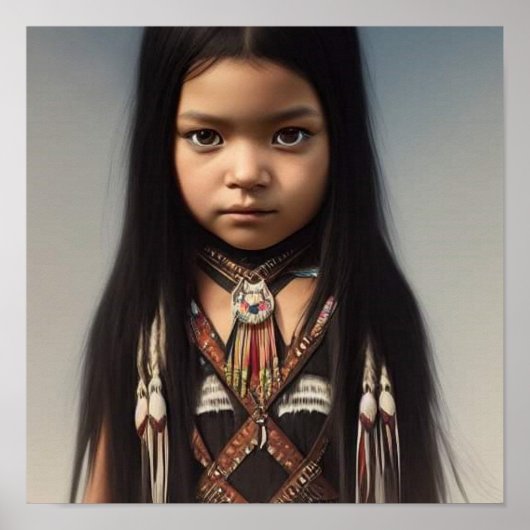 Nayla The Little Native American Girl Poster (Voorkant)
