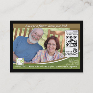 Naylor Organics Traceable Shelftalker Visitekaartje