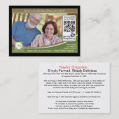 Naylor Organics Traceable Shelftalker Visitekaartje (Voorkant / Achterkant)