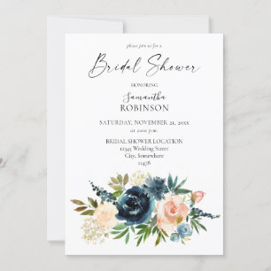 Nayv, Dusty Blue en Blush Pink Floral Vrijgezellen Kaart
