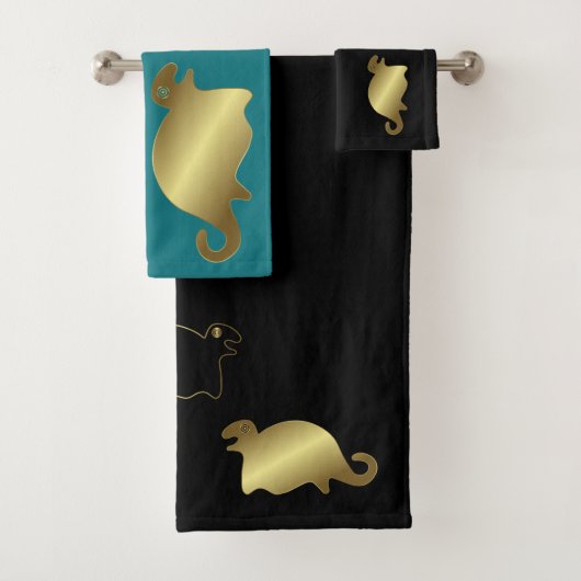 Naza Peru Geoglyphs Animals Gold Seals Bad Handdoek (Insitu)