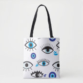 Nazar/3ein-Eyes gedrukte canvas tas (Voorkant)