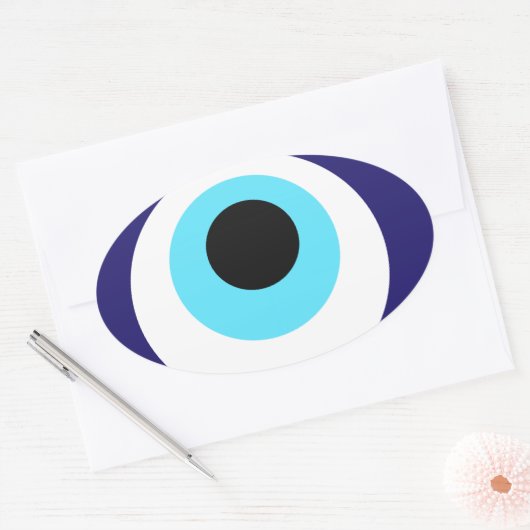 Nazar amulet (nazar boncuğu) ovale sticker (Envelop)