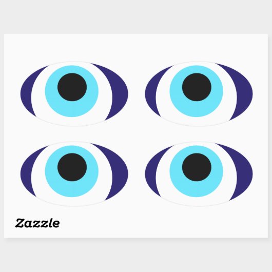 Nazar amulet (nazar boncuğu) ovale sticker (Vel)