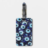 Nazar Amulets Evil Eye Stones Blue Pattern Bagagelabel (Achterkant verticaal)