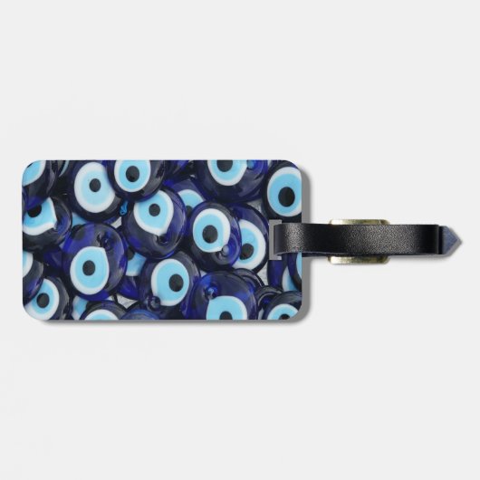 Nazar Amulets Evil Eye Stones Blue Pattern Bagagelabel (Achterkant horizontaal)