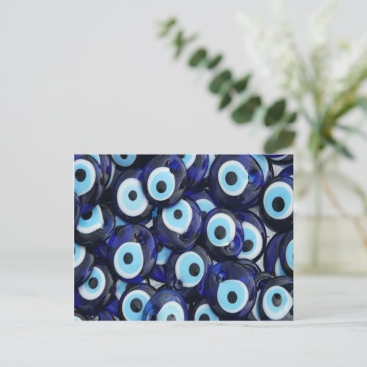 Nazar Amulets Evil Eye Stones Blue Pattern Briefkaart (Staand voorkant)