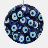 Nazar Amulets Evil Eye Stones Blue Pattern Keramisch Ornament (Achterkant)