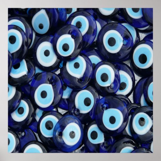 Nazar Amulets Evil Eye Stones Blue Pattern Poster (Voorkant)
