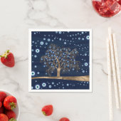 Nazar Charm Tree - Goud op Donkerblauw Servet (Insitu)