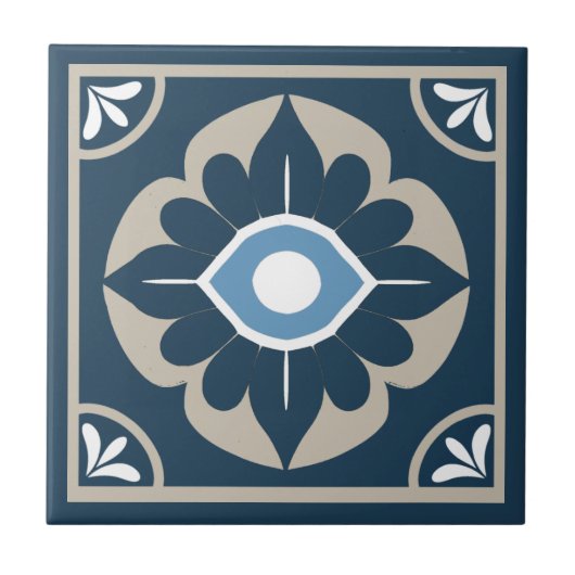 Nazar Evil Eye Azulejo Ceramic Tile Tegeltje (Voorkant)