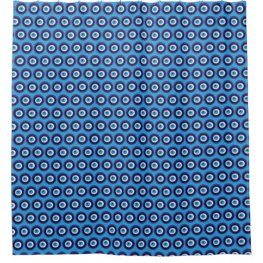 Nazar Evil Eye Protection Amulet Blue Beeldsymbool Douchegordijn (Voorkant)