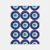 Nazar Evil Eye Protection Amulet Blue Beeldsymbool Fleece Deken (Voorkant)