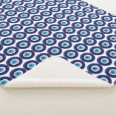 Nazar Evil Eye Protection Amulet Blue Beeldsymbool Sherpa Deken (3/4)