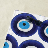 Nazar Evil Eye Protection Amulet Blue Beeldsymbool Strandlaken (In situ)