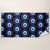Nazar Evil Eye Protection Amulet Blue Beeldsymbool Strandlaken (Voorkant)