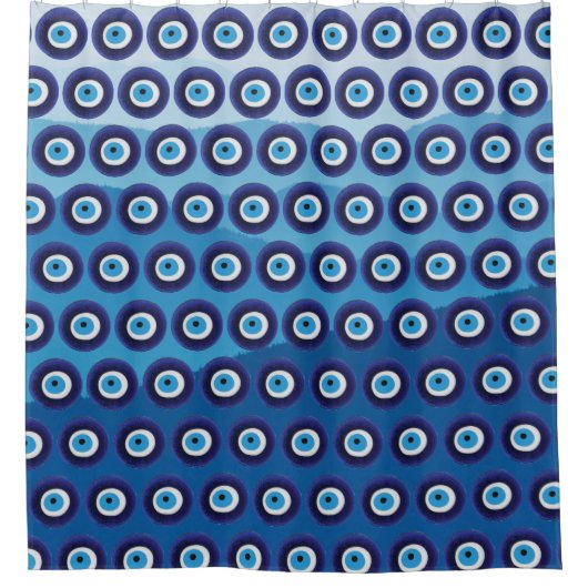 Nazar Evil Eye Protection Amulet Blue Landschap Douchegordijn (Voorkant)