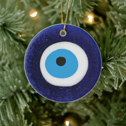 Nazar Evil Eye Protection Symbool Keramisch sieraa Keramisch Ornament (Boom)