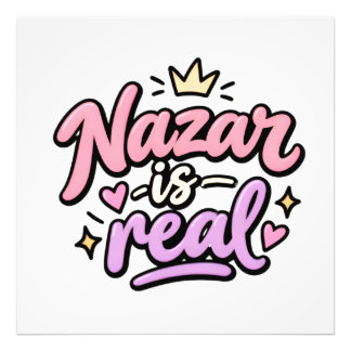 Nazar Is Real Boze Oog Cute Roze Typografie Poster