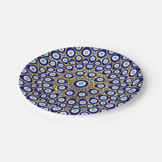 Nazar-oog - Turks oogmerk op goud Papieren Bordje (Gekanteld)