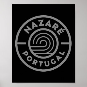 Nazaré Portugal Grote Golf Surfing Surfen Poster