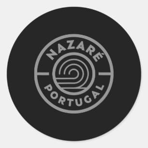Nazaré Portugal Grote Golf Surfing Surfen Ronde Sticker