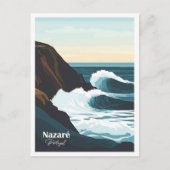 Nazare Portugal Kunstwerk Reizen Plaats illustrati Briefkaart (Voorkant)