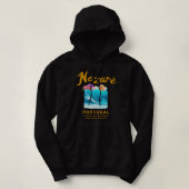 Nazare Portugal Retro Surfing 986 Hoodie (Design voorkant)