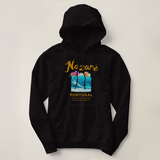 Nazare Portugal  Retro Surfing 986 Hoodie (Design voorkant)