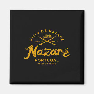 Nazare Portugal Surfen Vintage Retro Magneet