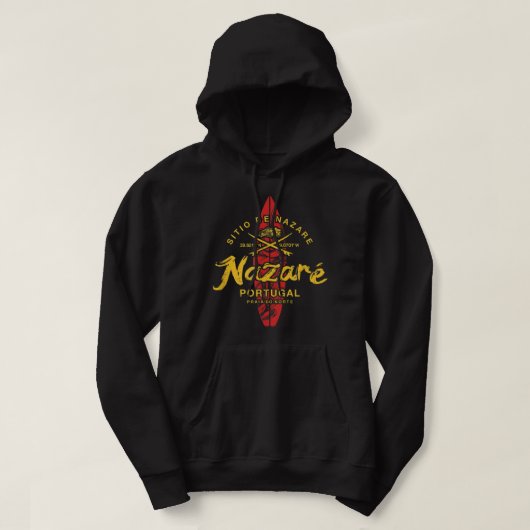 Nazare Portugal  Surfing 498 Hoodie (Design voorkant)