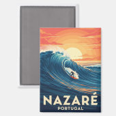 Nazare Portugal Surfing Magneet (Voorkant / Achterkant)