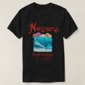 Nazare Portugal Surfing Retro 984 T-shirt (Design voorkant)