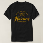 Nazare Portugal Surfing Retro 987 T-shirt (Design voorkant)